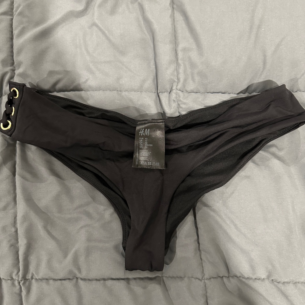 Black and gold bathing suit bikini bottom